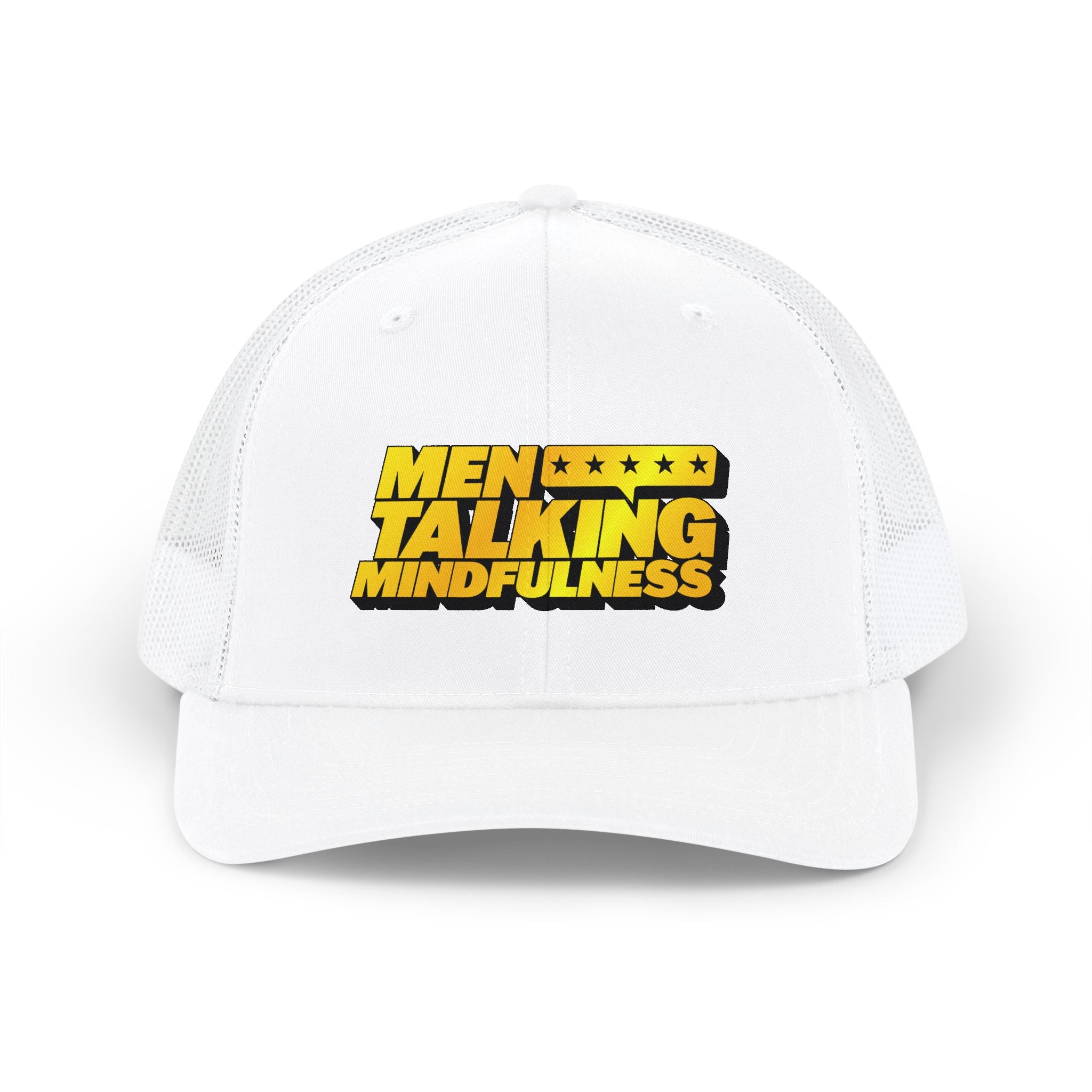 Men Talking Mindfulness Trucker Cap – Full Logo