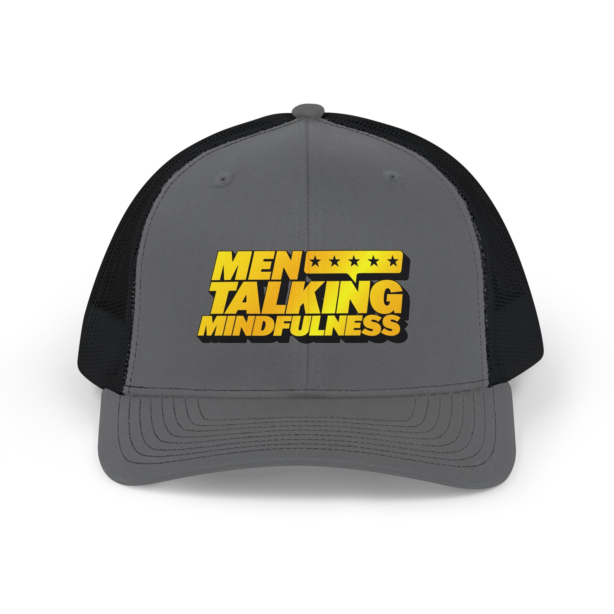 Men Talking Mindfulness Trucker Cap – Full Logo